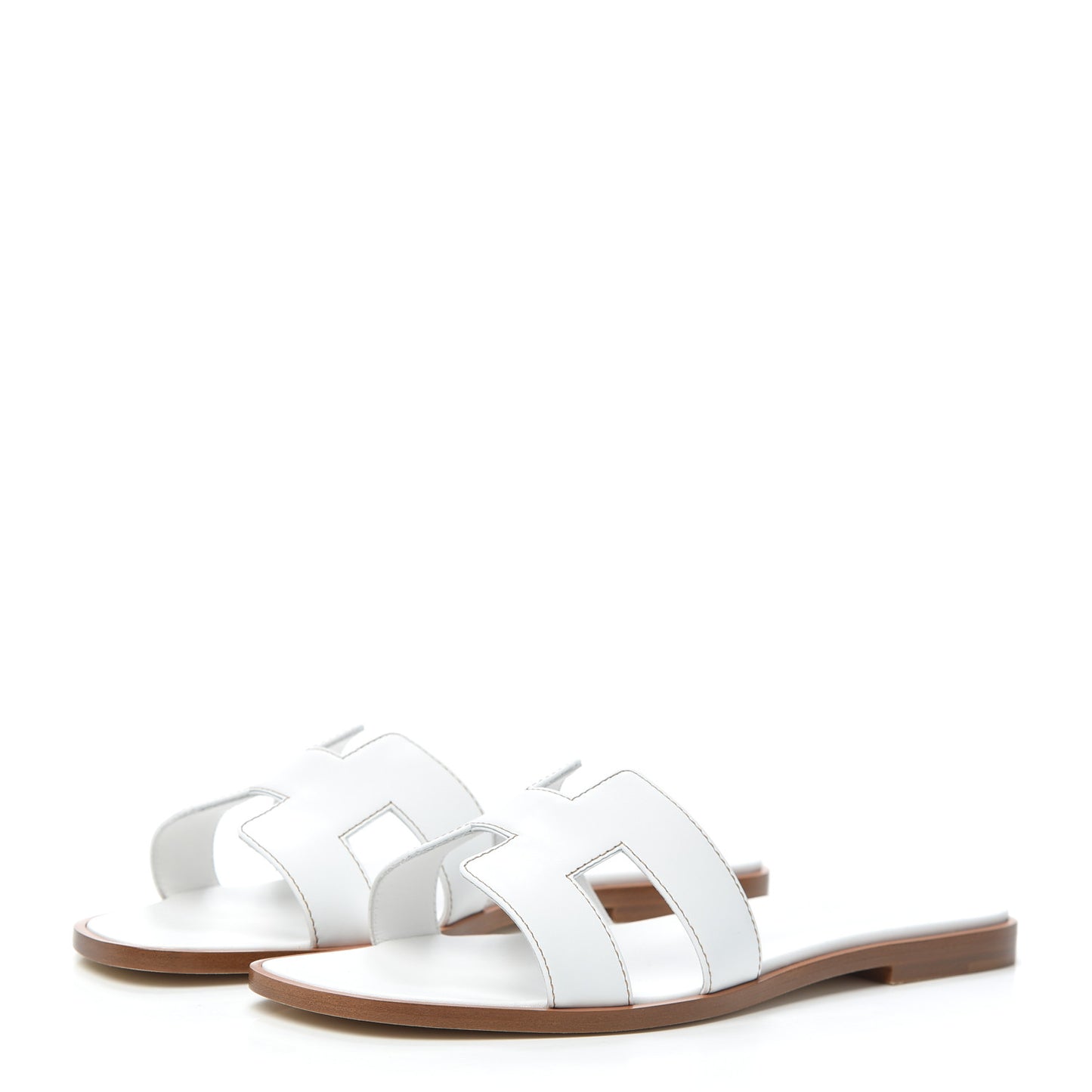 Box Calfskin Oran Sandals 37.5 White