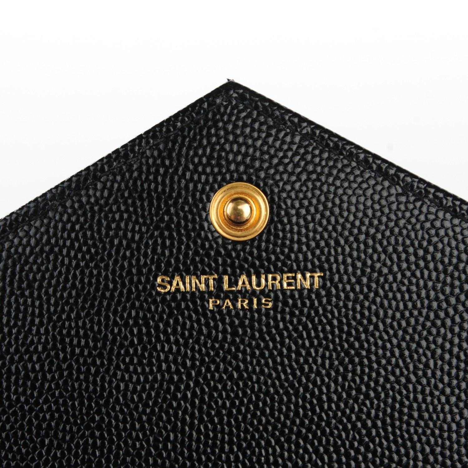 Saint Laurent Grain De Poudre Matelasse Chevron Monogram Chain Wallet Black 5 of 7