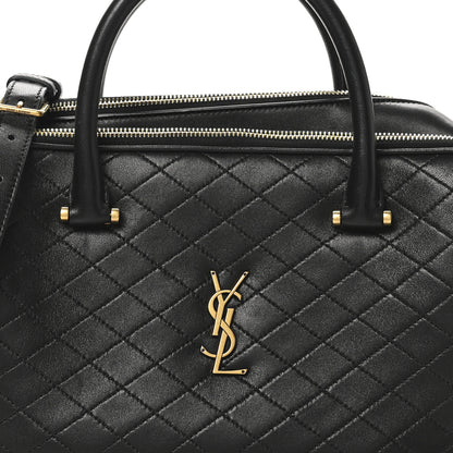 Saint Laurent Lambskin Lyia Quilted Duffle Bag Black 8 of 10