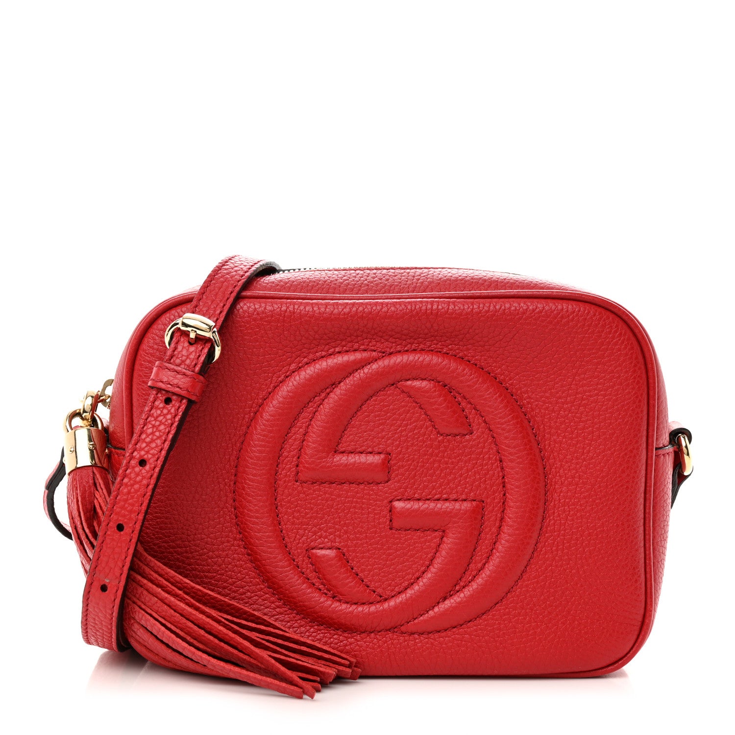 Gucci Pebbled Calfskin Small Soho Disco Bag Tabasco Red 1 of 15