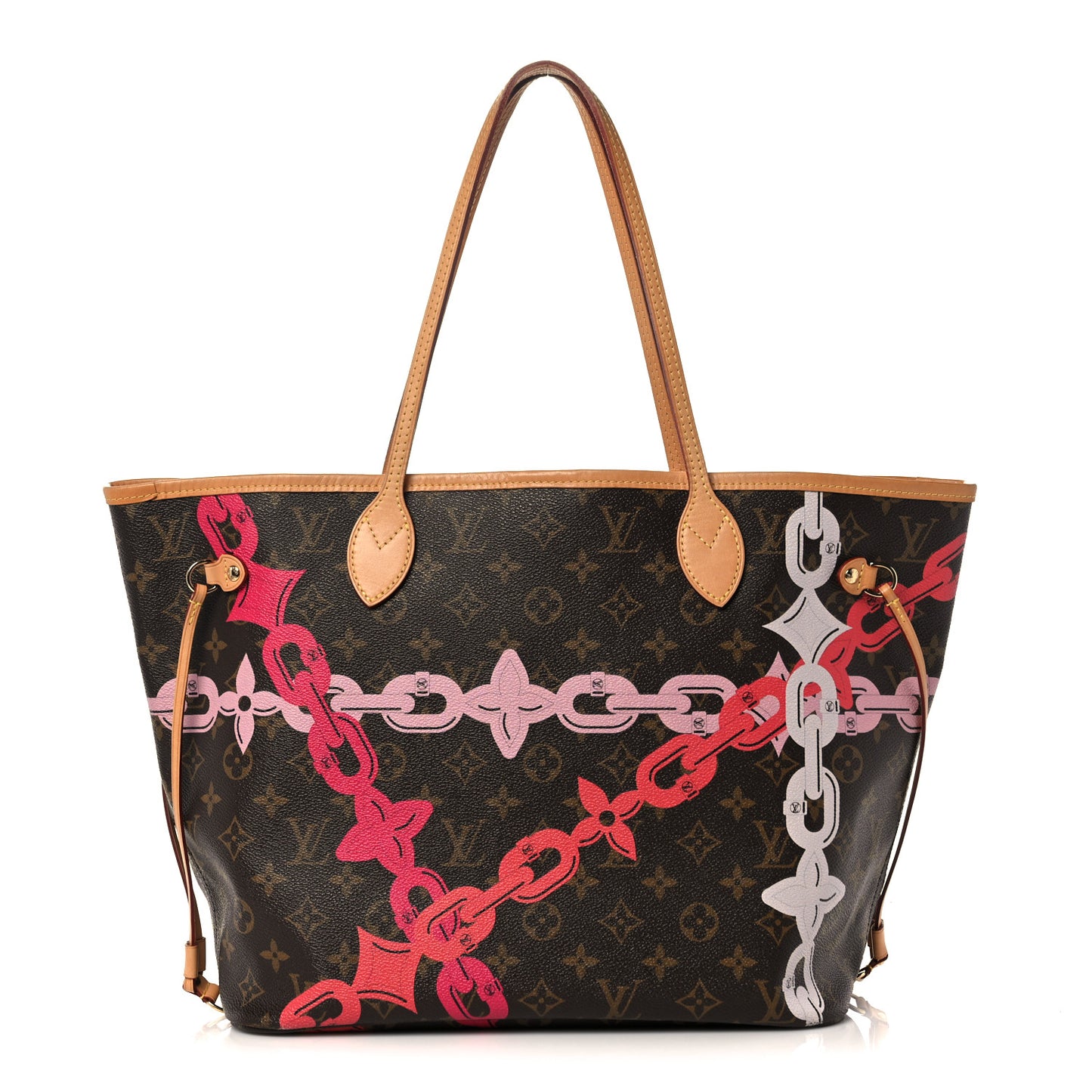 Monogram Bay Neverfull MM Rose Ballerine Poppy