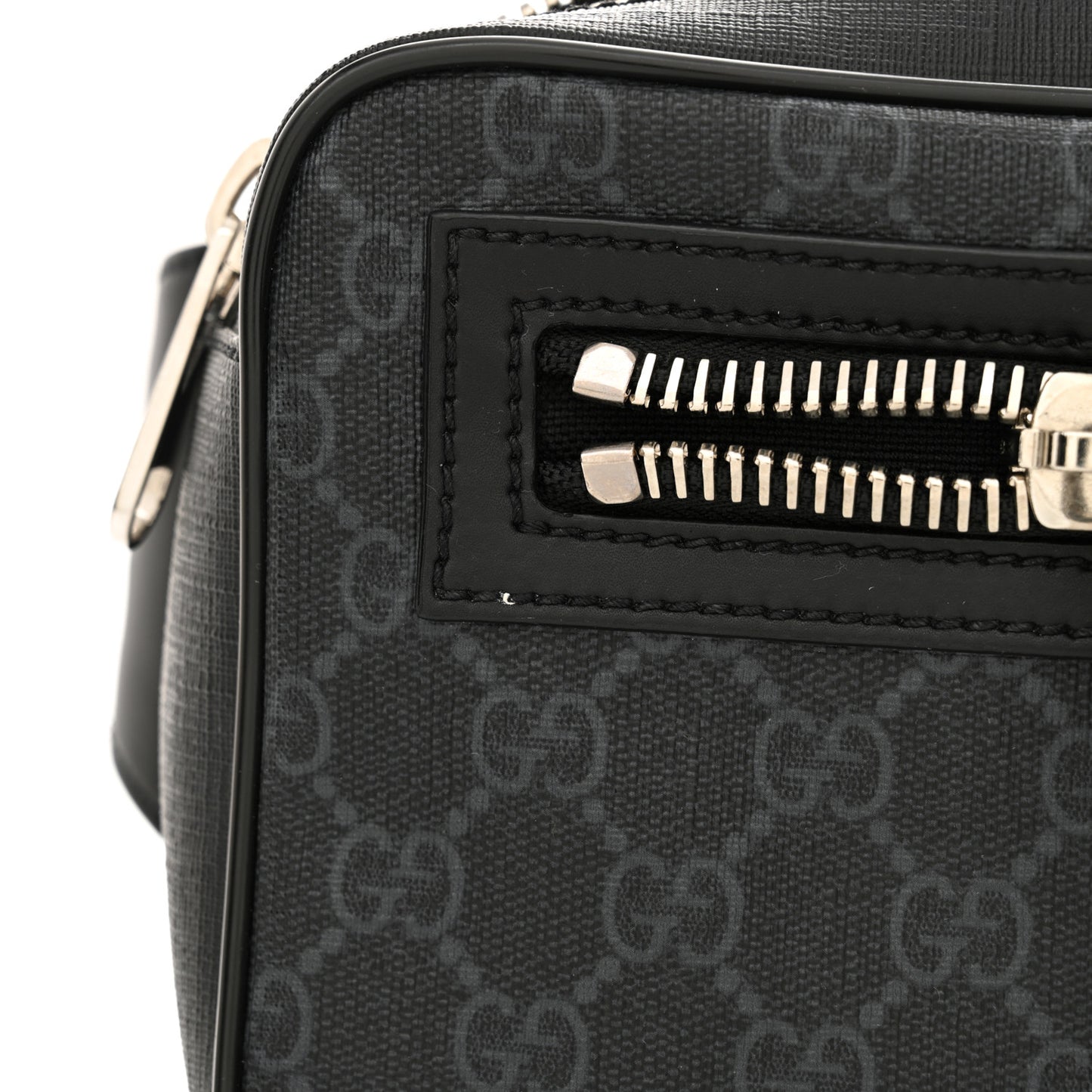 Soft GG Supreme Monogram Web Belt Bag Black Grey