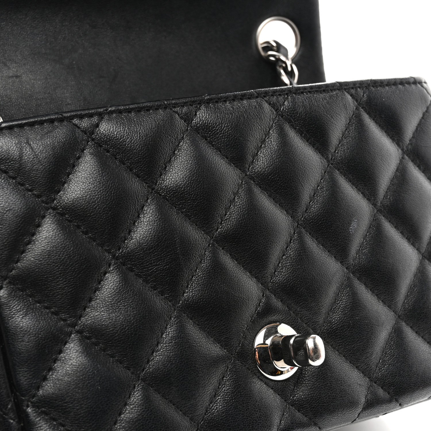 Chanel Lambskin Quilted Mini Square Flap Black 12 of 13
