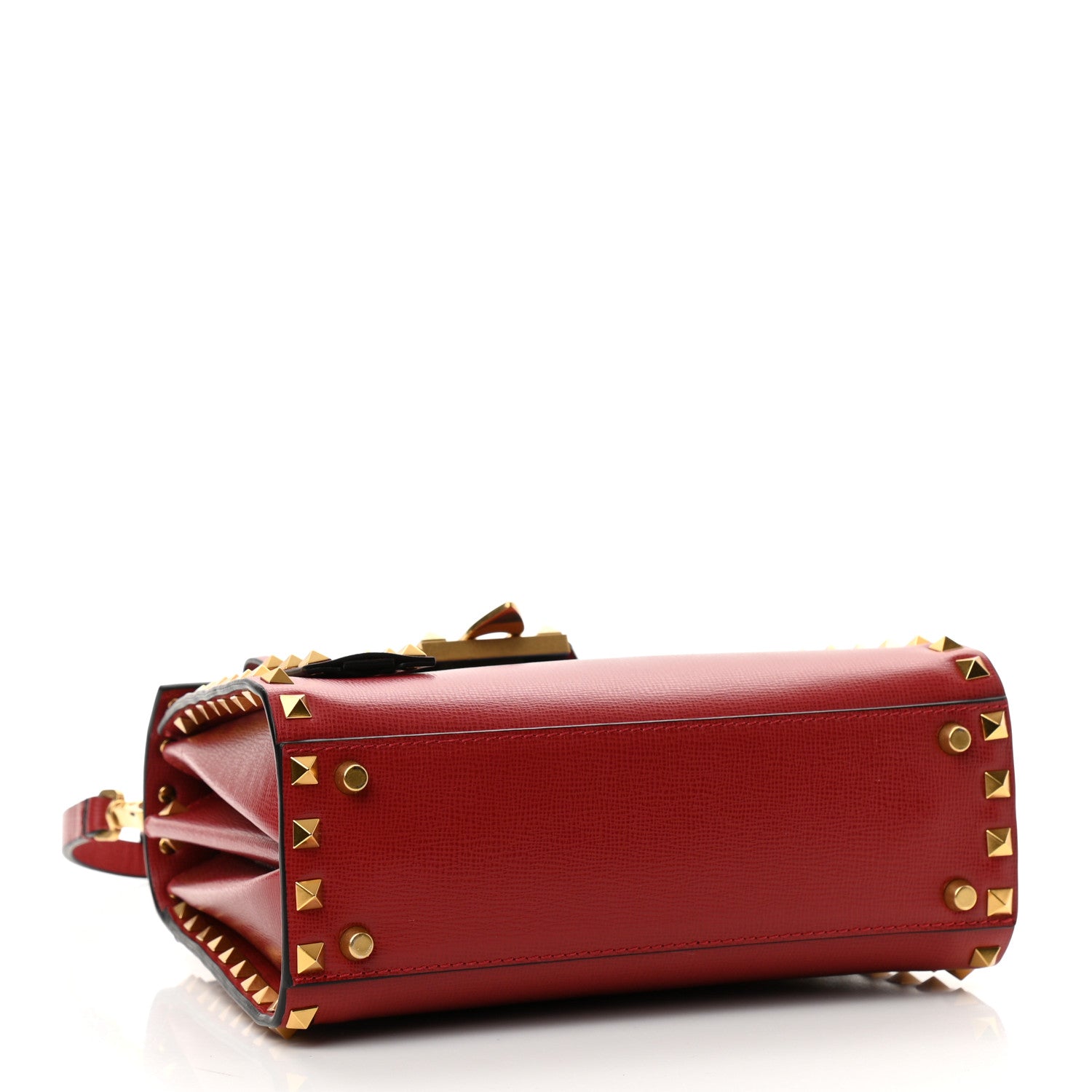 Valentino Garavani Grainy Calfskin Small Rockstud Alcove Top-Handle Flap Bag Rouge Pur 3 of 8