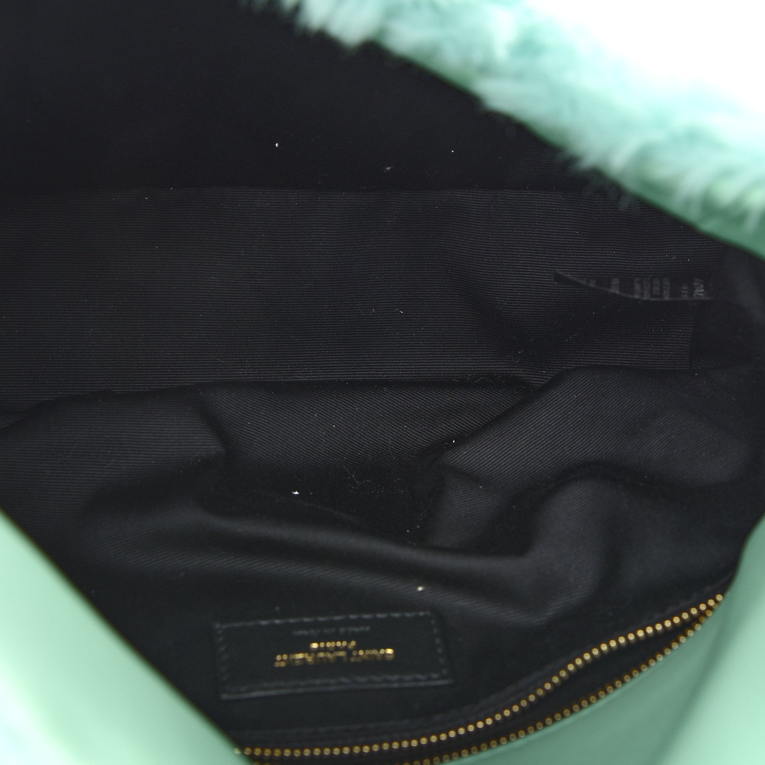 Saint Laurent Merino Shearling Lambskin Quilted Small Loulou Puffer Monogram Chain Satchel Iced Mint 5 of 9