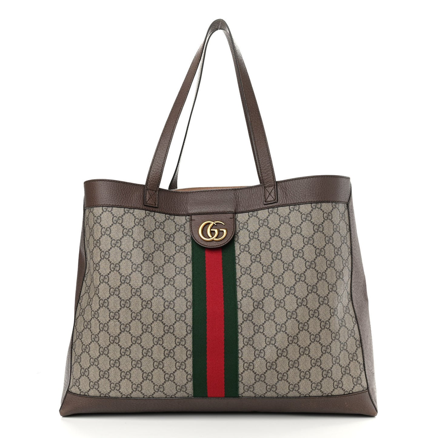 GG Supreme Monogram Web Ophidia Tote Brown