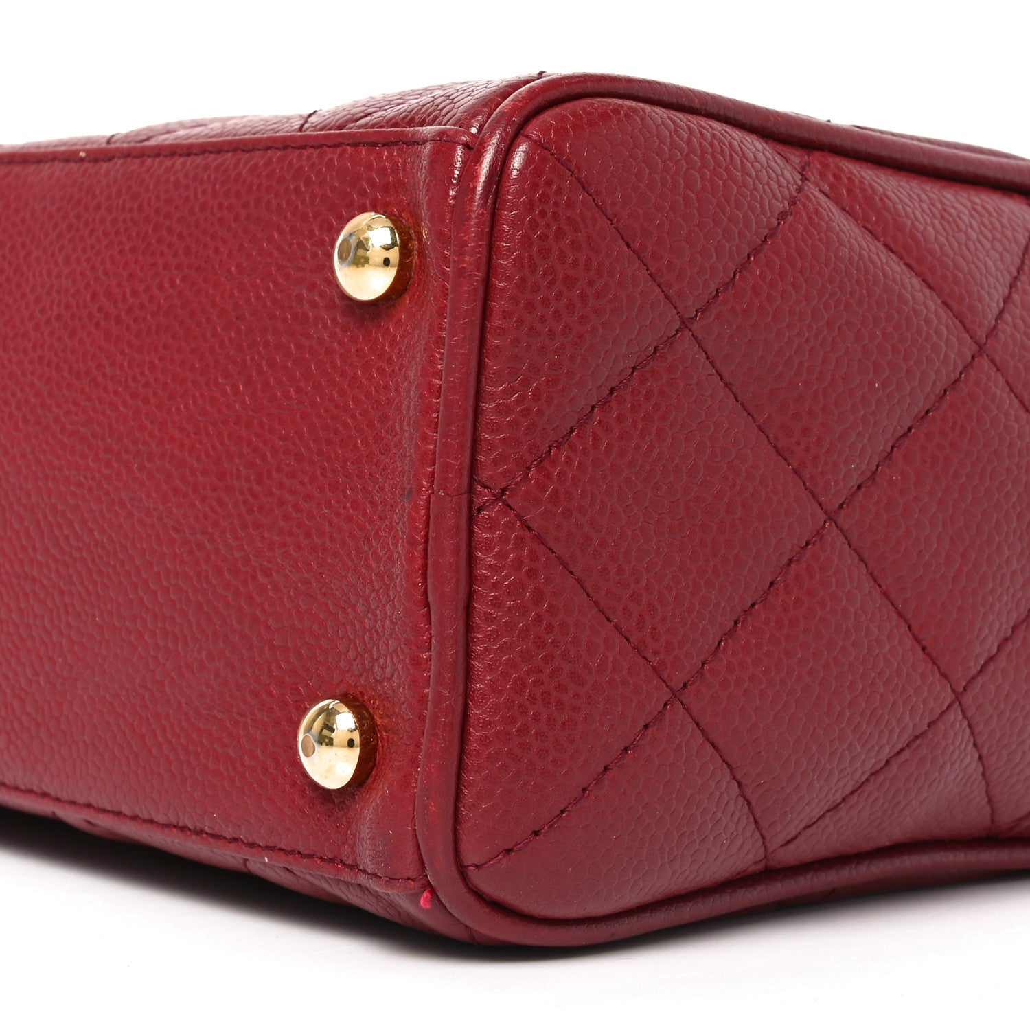 Chanel Caviar Quilted Small Bowler Dark Red 10 of 12