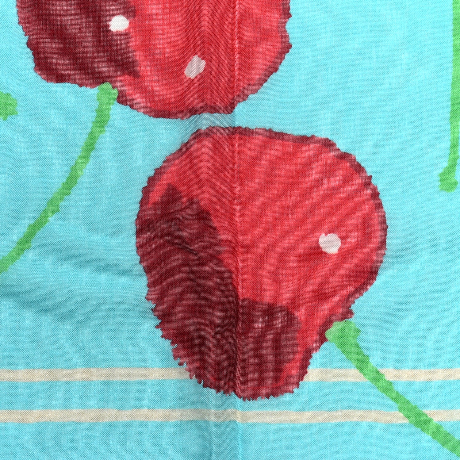 Gucci x KEN SCOTT Silk Cherry Scarf Blue Red 4 of 6