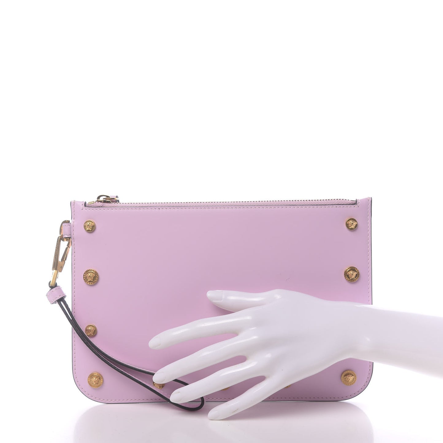 Vitello Medusa Studded Wristlet Power Pink