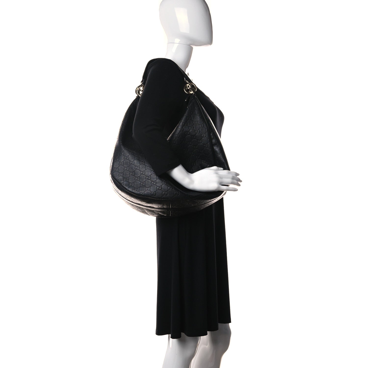 Gucci Guccissima Large GG Twins Hobo Black 3 of 26