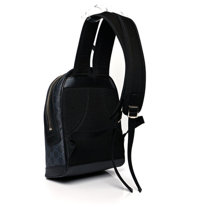 Gucci GG Supreme Monogram Appia Calfskin Web Small Day Backpack Black 3 of 11