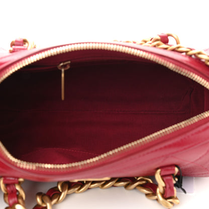 Chanel Shiny Lambskin Quilted Small Fashion Therapy Bowling Bag Red 3 of 8