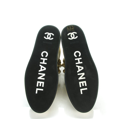 Chanel Metallic Lambskin Pearl Camellia High Top Sneakers 40 Gold 5 of 8