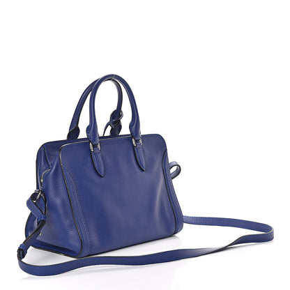 Alexander McQueen Pebbled Calfskin Small Skull Padlock Zip Around Tote Ultramarine 3 of 9
