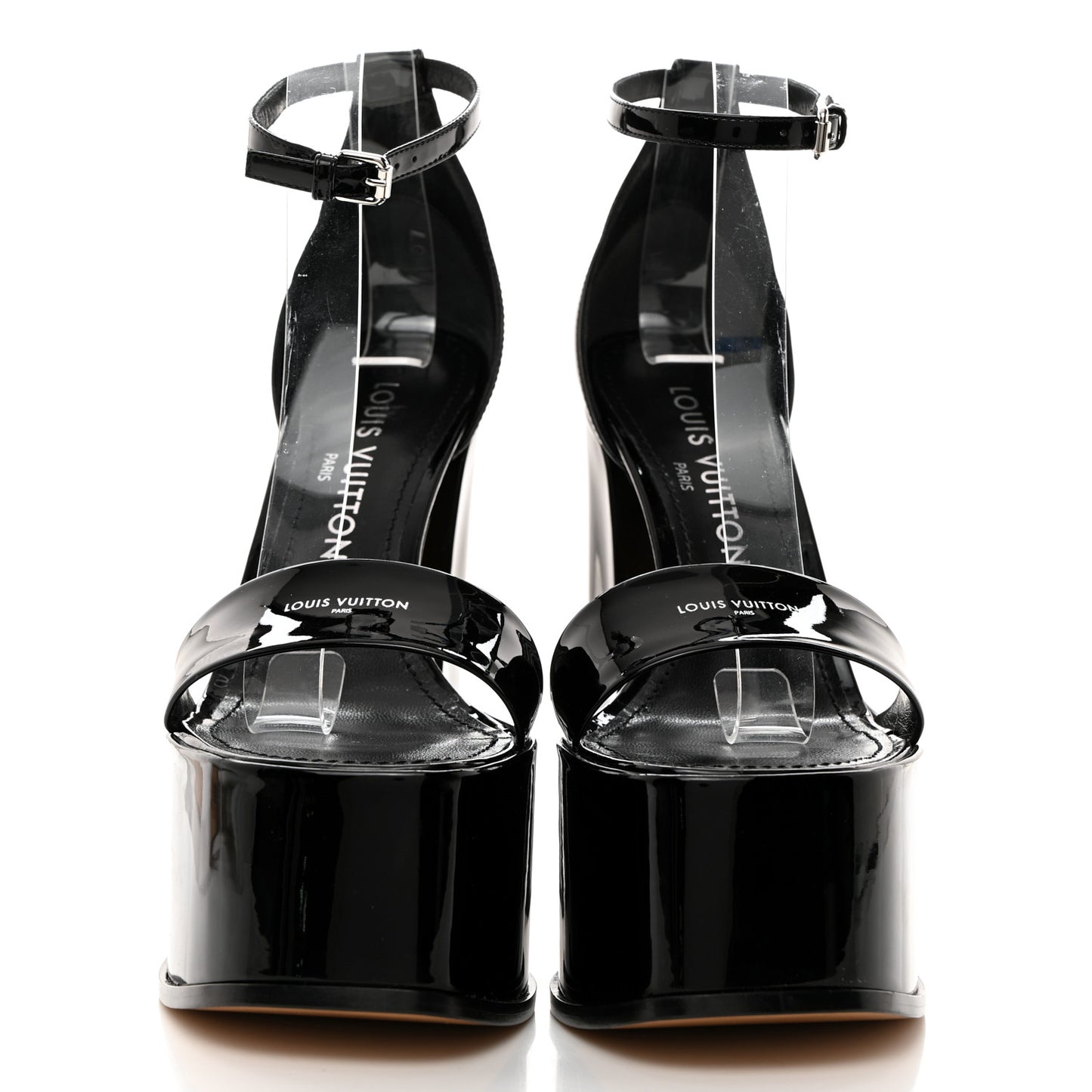 Patent Fame Platform Sandals 38 Black