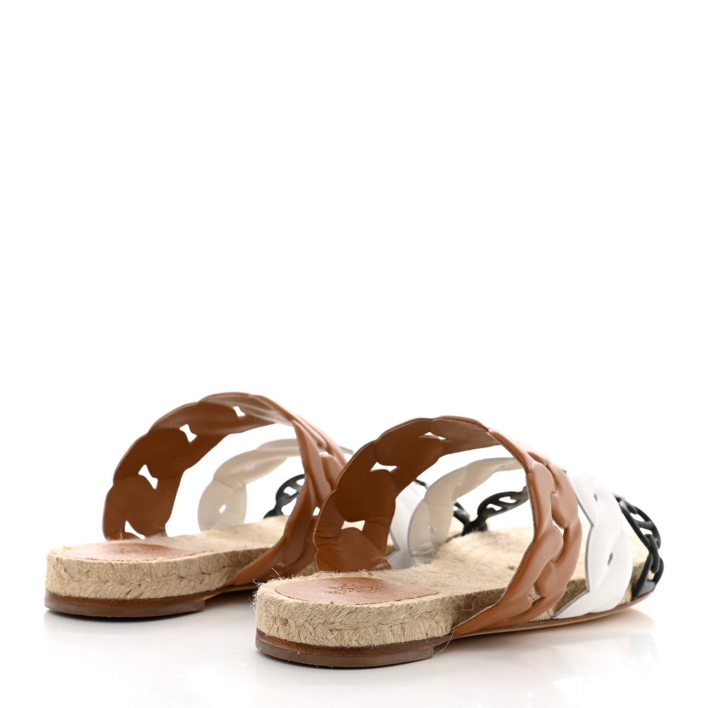 Nappa Gwen Espadrille Sandals 36 White Naturel Black