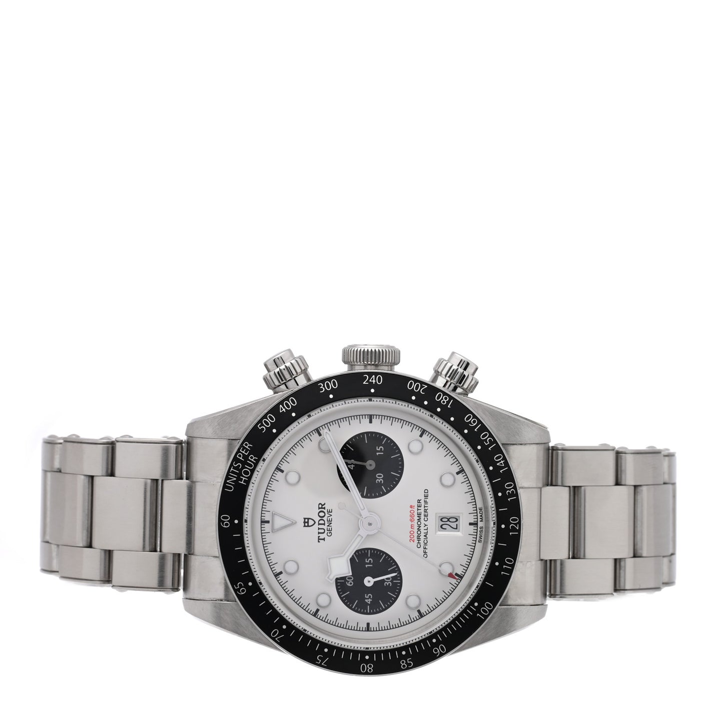 Stainless Steel 41mm Black Bay Chronograph Panda Automatic Watch White 79360N