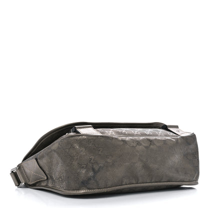 Gucci Imprime Monogram Medium Double Buckle Flap Messenger Bag Pewter 4 of 18