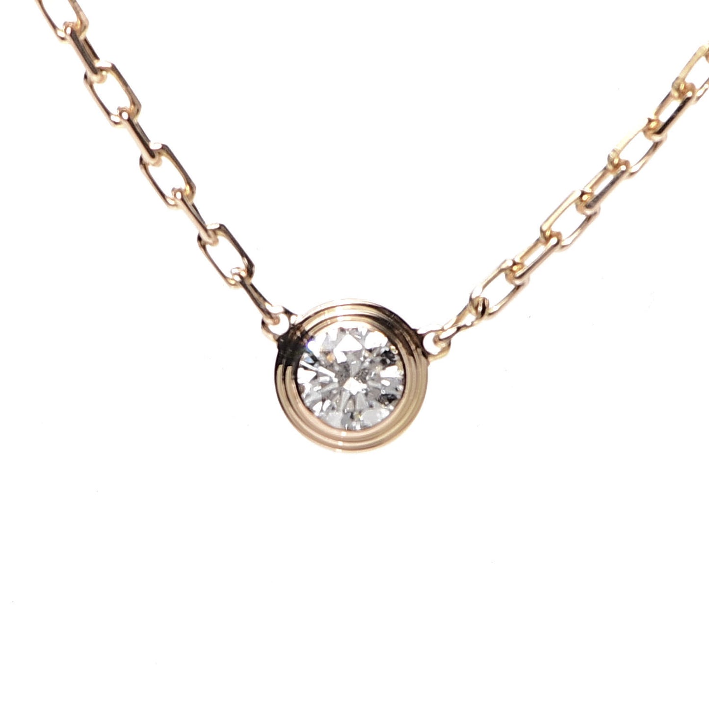 18K Pink Gold Diamond SM D'Amour Pendant Necklace