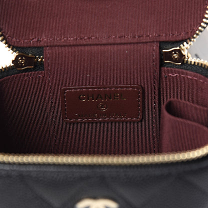 Chanel Caviar Quilted Mini Vanity Case With Chain Black 6 of 10