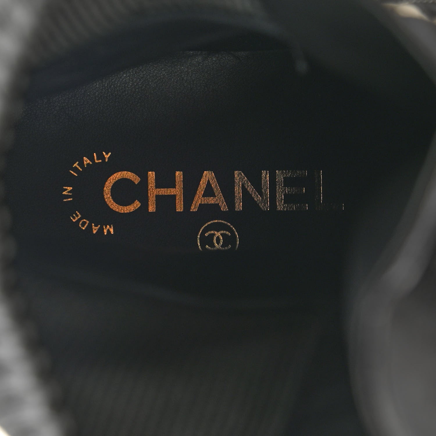 Chanel Calfskin Knit Lace Up Combat Boots 39 Black 7 of 9