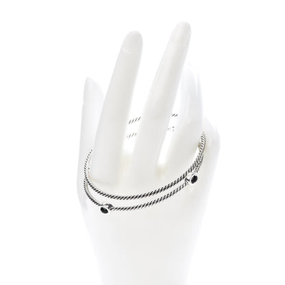 David Yurman Sterling Silver Black Onyx Color Classics Bangle Bracelet Set of 2 2 of 4