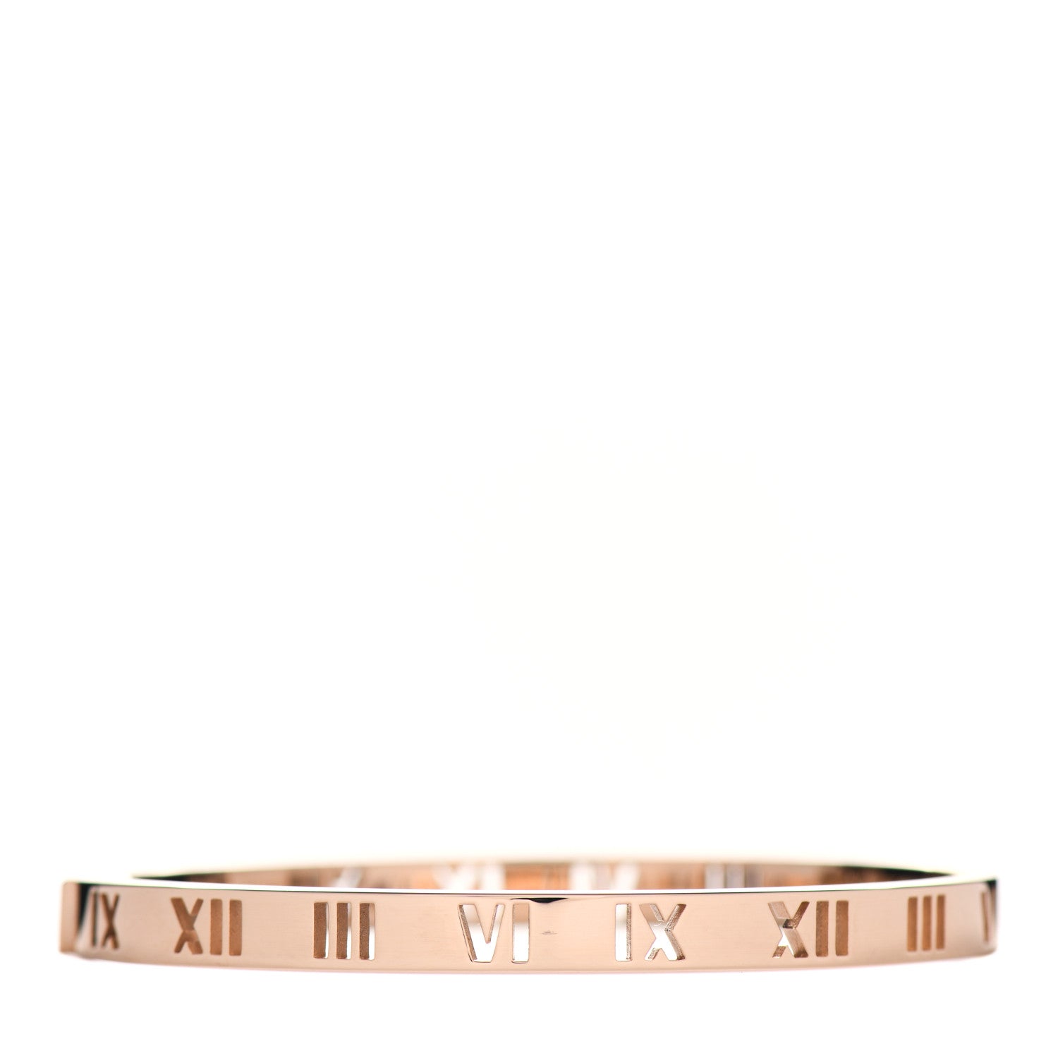 Tiffany 18K Rose Gold Diamond Atlas Pierced Hinged Bangle Bracelet 3 of 5