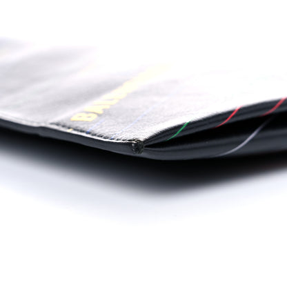 Balenciaga Calfskin Allover Logo Clutch Black Multicolor 8 of 9