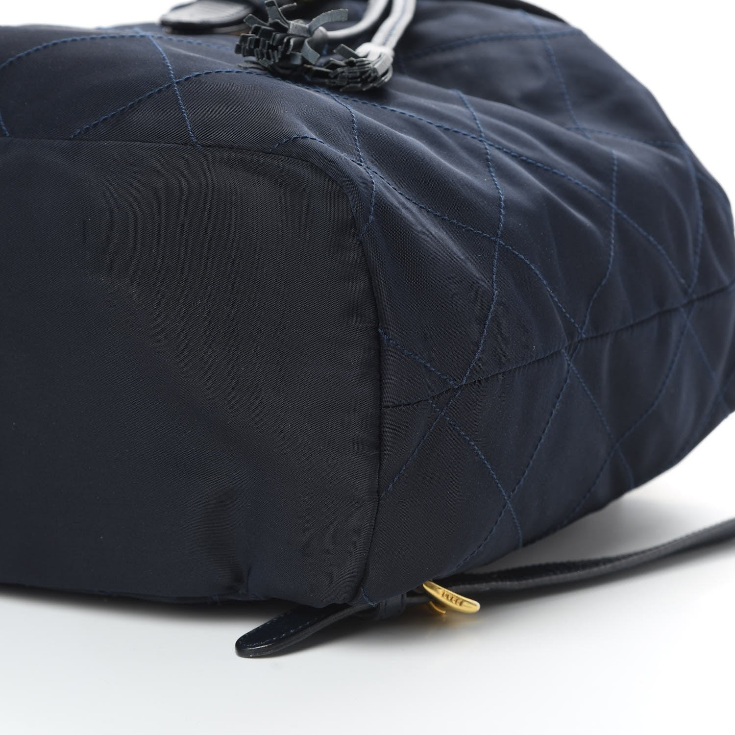 Prada Tessuto Nylon Vela Quilted Chain Backpack Navy 9 of 13