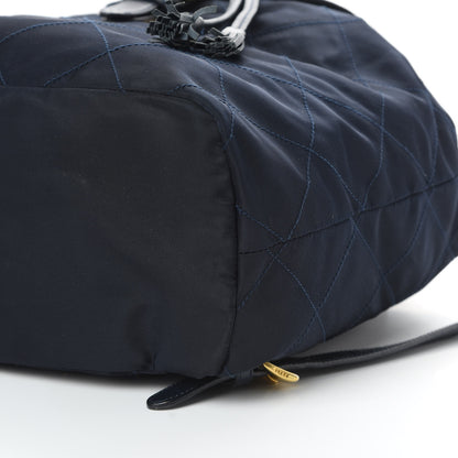 Prada Tessuto Nylon Vela Quilted Chain Backpack Navy 9 of 13