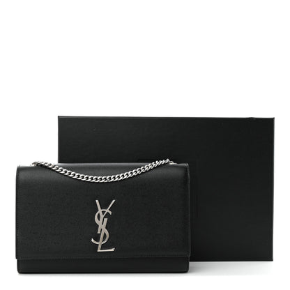 Saint Laurent Grain De Poudre Medium Classic Monogram Kate Satchel Black 13 of 13