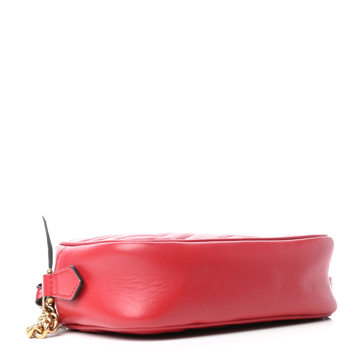 Calfskin Matelasse Mini GG Marmont Chain Shoulder Bag Hibiscus Red