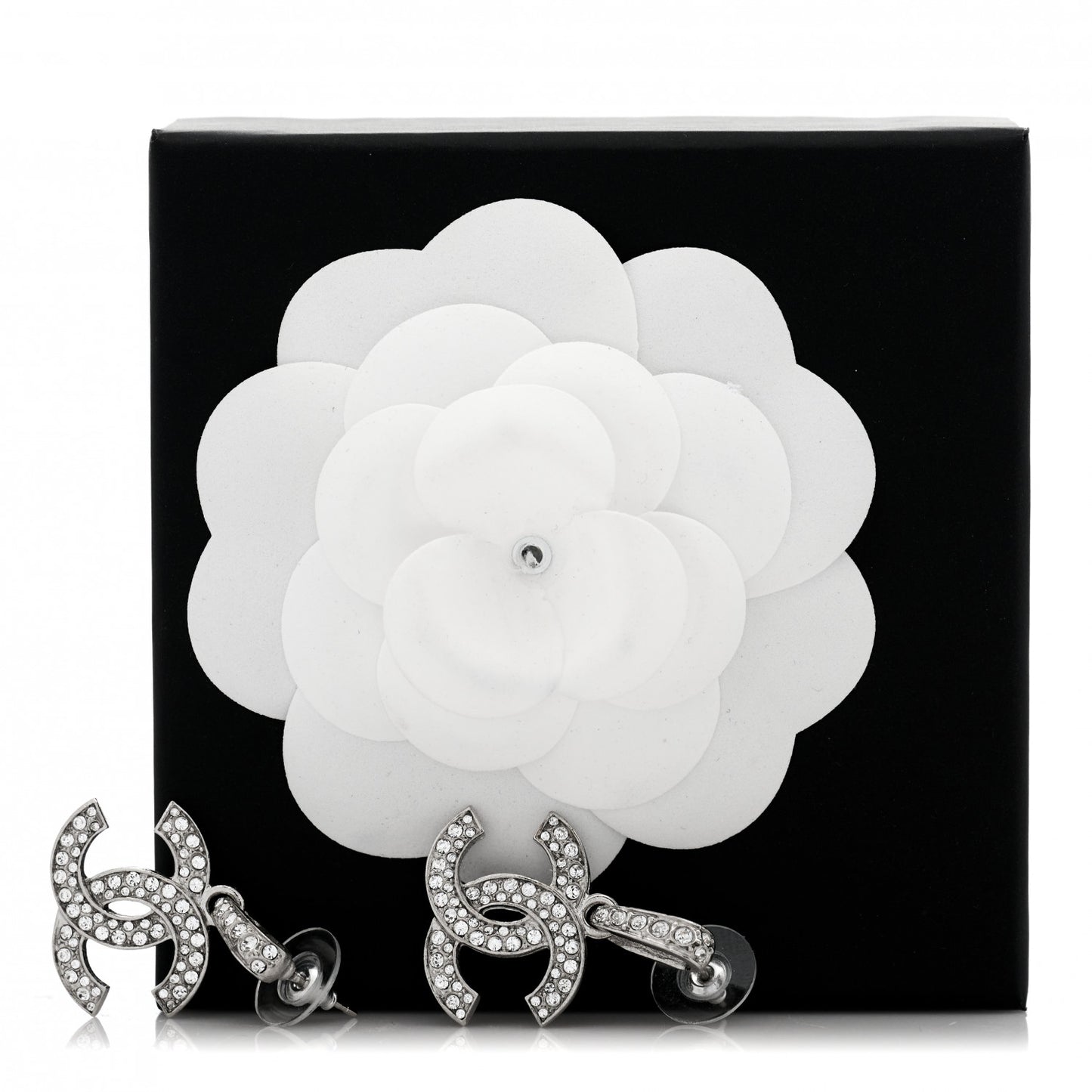 Crystal Palais Garnier CC Drop Earrings Silver