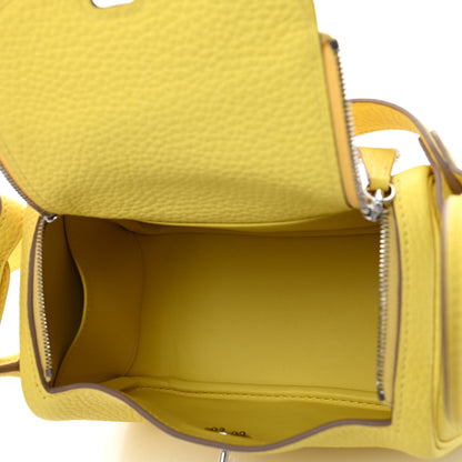 Hermes Taurillon Clemence Mini Lindy 20 Lime 4 of 4