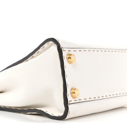 Fendi Cuoio Romano Selleria Mini Peekaboo Iconic Satchel White 9 of 14