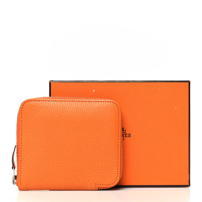 Hermes Chevre Mysore Compact Azap Wallet Orange 9 of 9