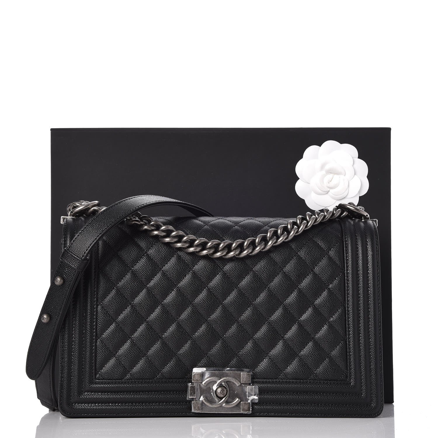 Chanel Caviar Quilted New Medium Boy Flap Black 8 of 8