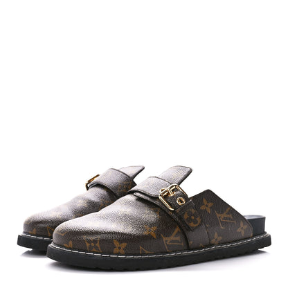 Louis Vuitton Patent Monogram Womens Cosy Flat Comfort Clog Mules 39 Brown 3 of 9