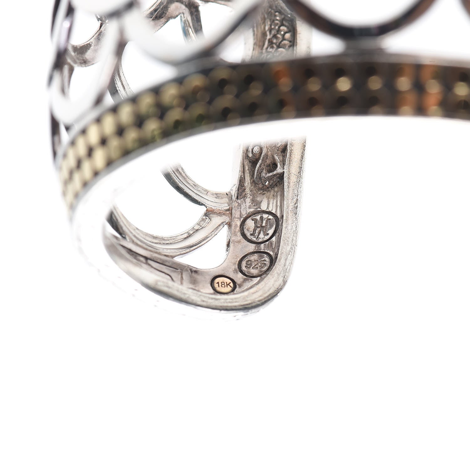 John Hardy Sterling Silver 18K Yellow Gold Naga Scaled Wide Cuff Bracelet 4 of 4