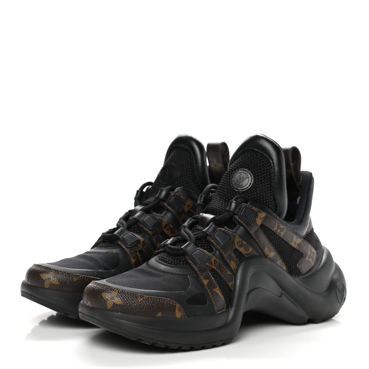 Louis Vuitton Calfskin Patent Monogram LV Archlight Sneakers 38.5 Black 3 of 12