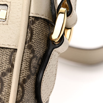 Gucci GG Supreme Monogram Textured Calfskin Web Mini Ophidia Shoulder Bag Beige Ebony Mystic White 11 of 12