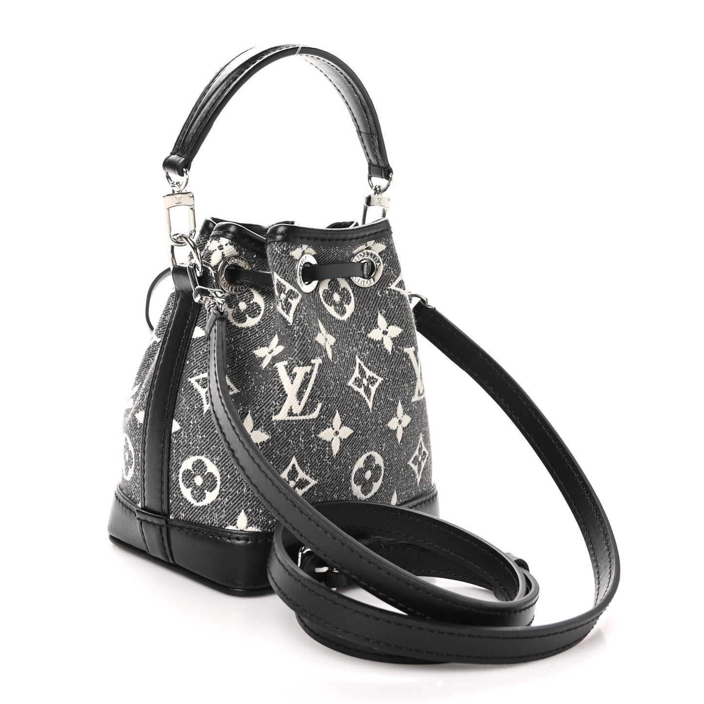 Monogram Jacquard Denim Nano Noe Bleu