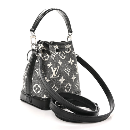 Louis Vuitton Monogram Jacquard Denim Nano Noe Bleu 3 of 9