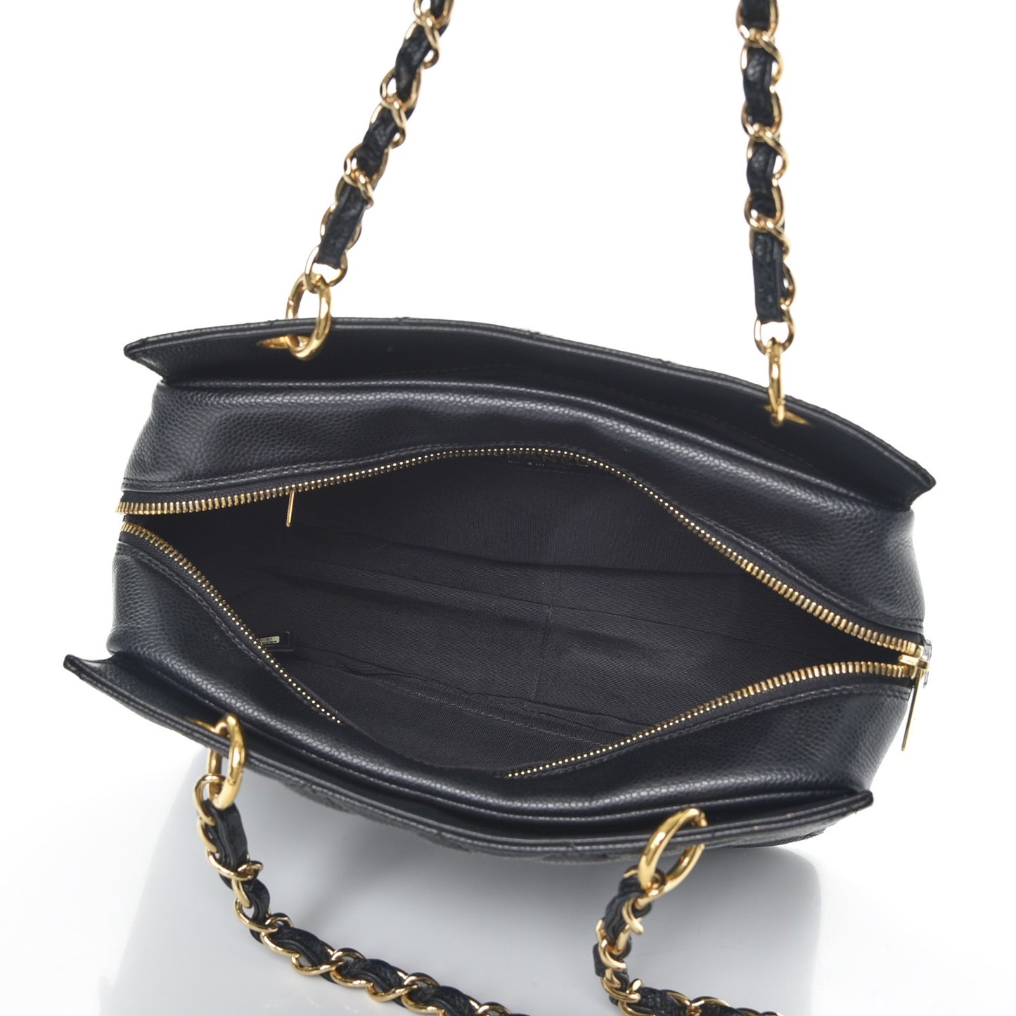 Caviar Quilted Petit Timeless Tote PTT Black