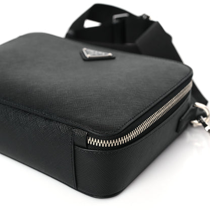 Prada Saffiano Travel Medium Brique Crossbody Bag Black 8 of 9