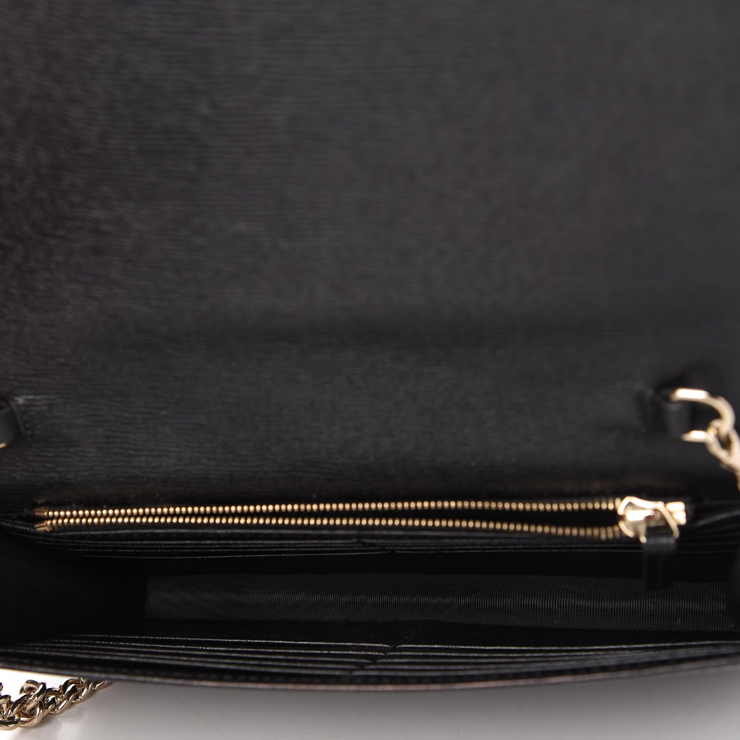 Gucci Textured Calfskin Medium Betty Chain Wallet Black 5 of 10