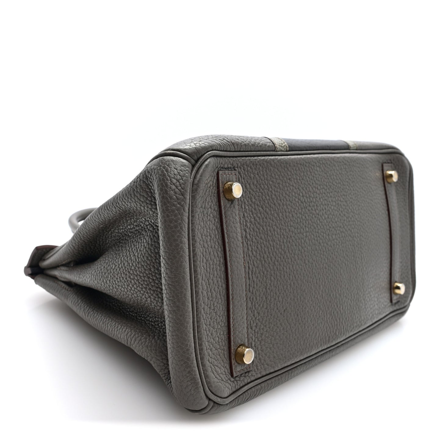 Taurillon Clemence Lizard Club Birkin 30 Etain Graphite