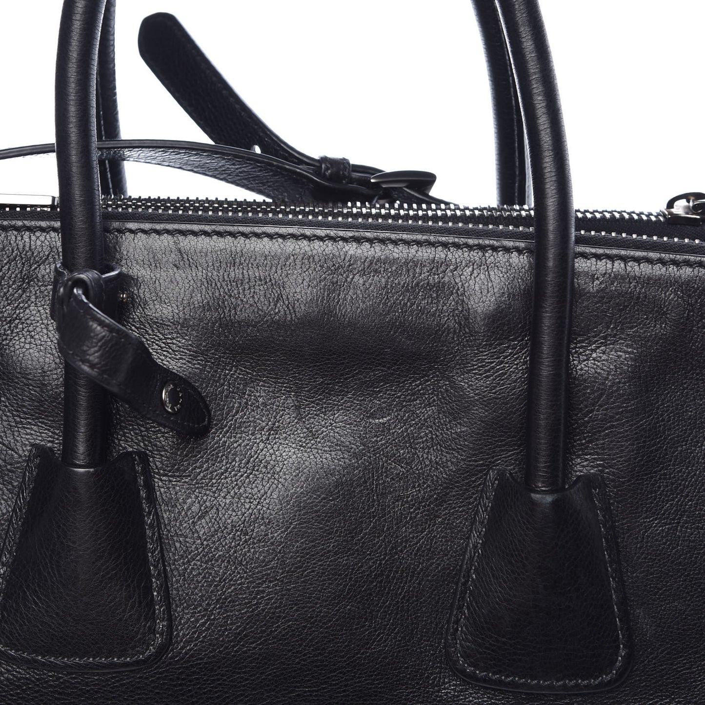 Glace Calf Twin Pocket Tote Black