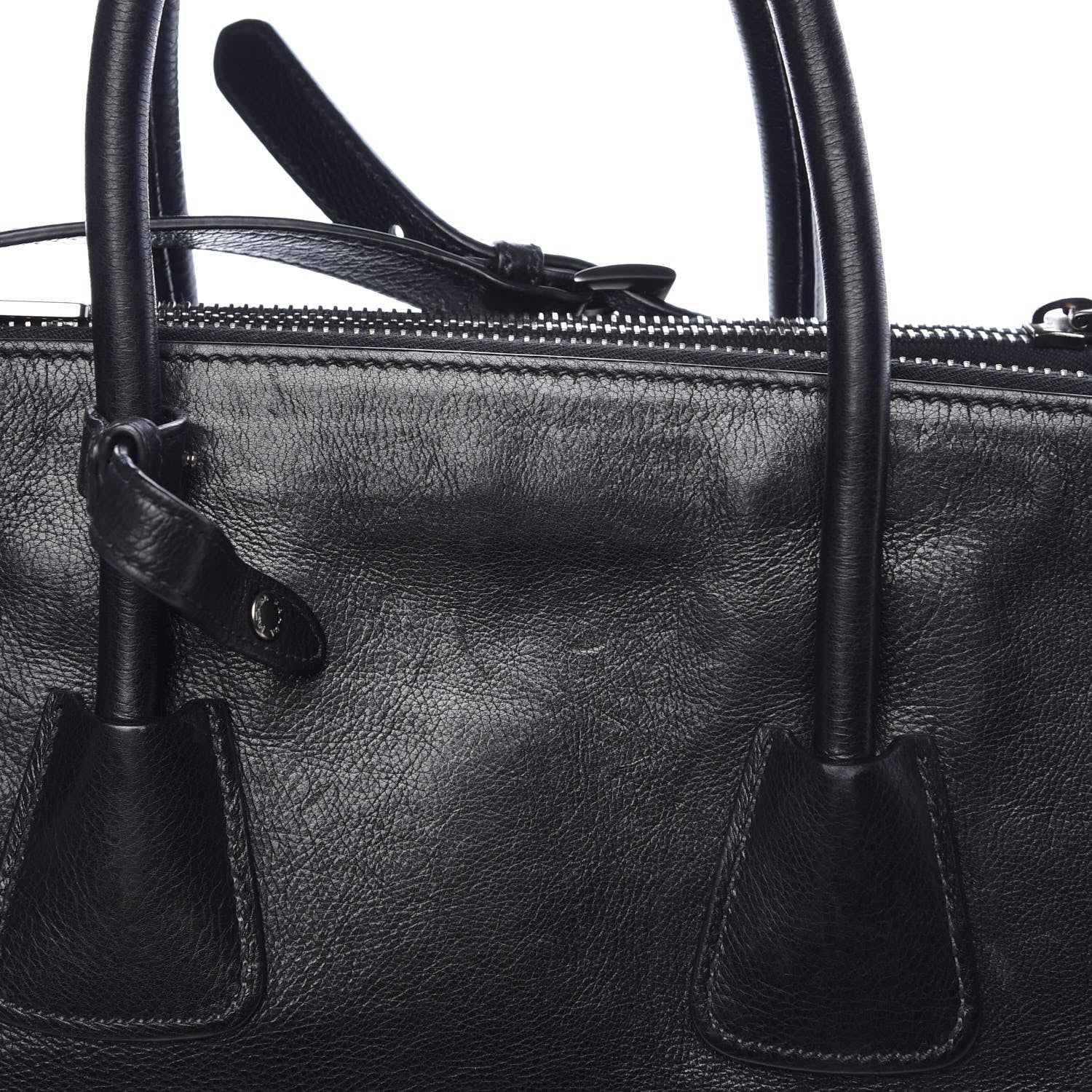 Prada Glace Calf Twin Pocket Tote Black 12 of 12