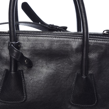 Prada Glace Calf Twin Pocket Tote Black 12 of 12